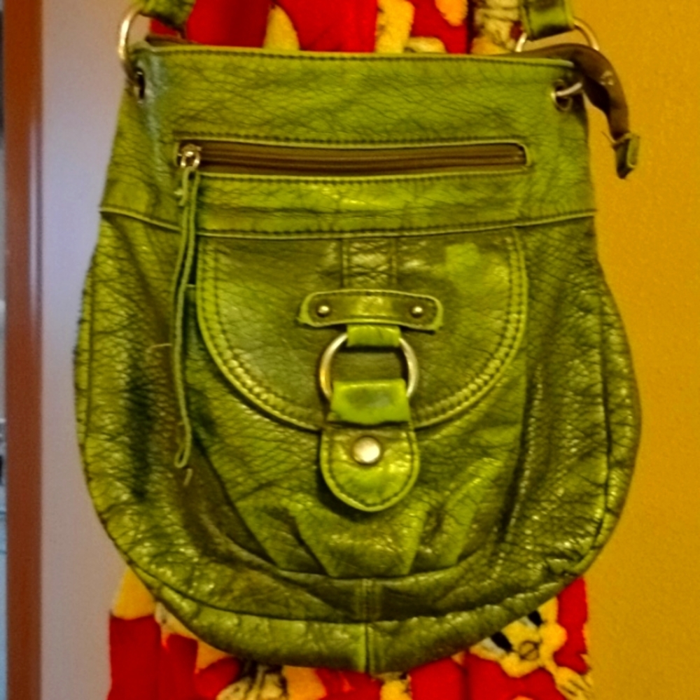 Green leather MUDD purse